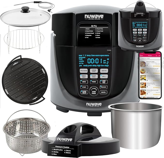 Nuwave Duet Electric Pressure Cooker & Air Fryer Combo (Black)