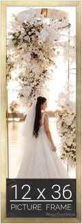 wallsthatspeak 12x36 Gold Picture Frame for Puzzles Posters Photos or Artwork