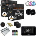 SteamSpa Steam System 24kW Steam Shower Generator with Bluetooth Wifi, Quickstart Continous Steam, Advanced Touch Pad Screen, Chroma Lights, Drain Pan and Auto Drain Black RVBS2400BK-A
