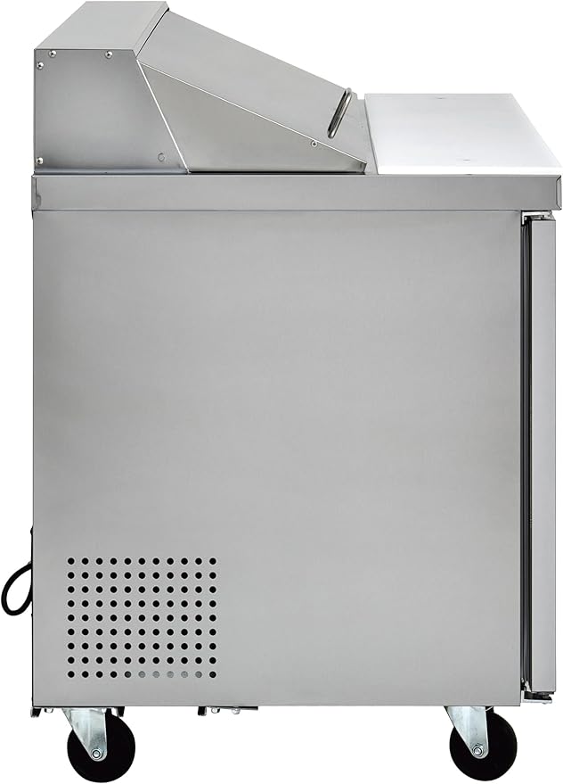 Kratos 69K-770 Commercial Refrigerated Sandwich/Salad Prep Table | Mobile 48" Wide Two Door Stainless Steel Prep Table | 12 Pan Capacity | Cutting Board Included | 115V | ETL Certified