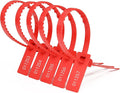 Heavy Duty Plastic Security Seal - Self Locking Tamper Evident Shipping Tags, Numbered Pull Tight Securing Straps for Truck Trailer, Length 337 mm 13.2" (Red 500 PCS)