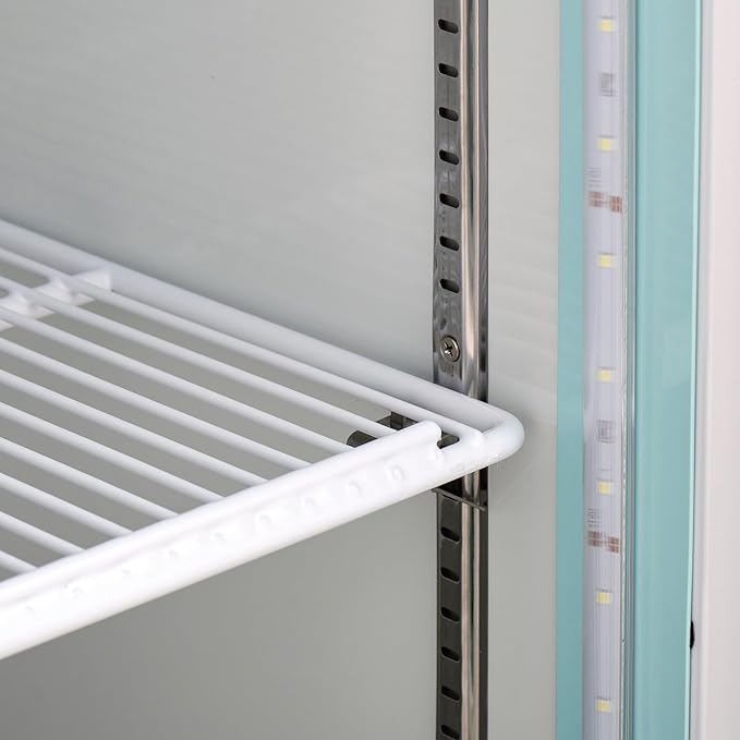 Kratos Commercial Three Door Merchandising Freezer, Large Glass Door White Mobile Display Freezer for Markets and Stores, 78" Wide, LED Lighting, 115V (67K-229)