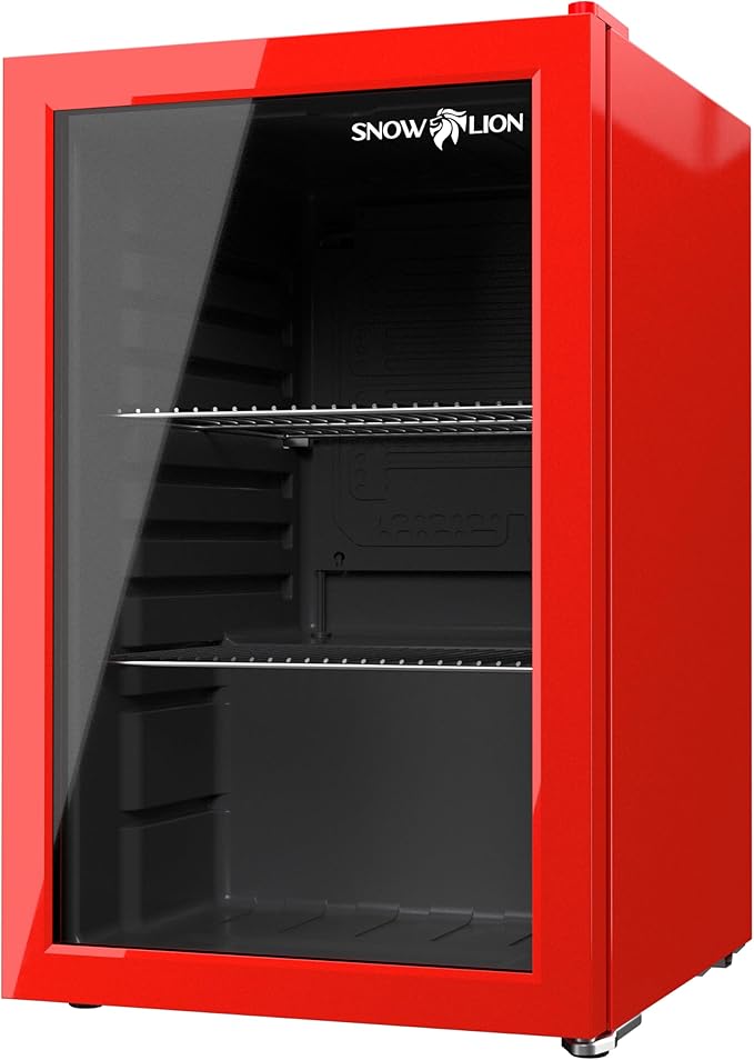 Premium Undercounter Glass Door Mini Fridge, 69L Compact Beverage Fridge with 90 Can Capacity, 2.4 Cu.ft. Freestanding Drink with Glass Door, Compact refrigerator with Reversible Door
