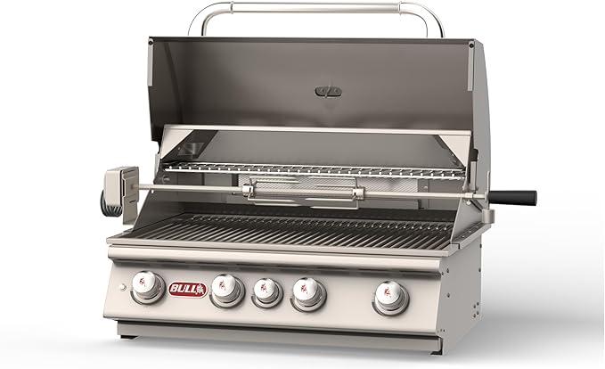 Bull Outdoor Products Premium Outdoor Kitchen Bundle – Angus 75,000 BTU Built-In Grill Head, Double Drawer with Reveal, 38" Double Doors, Single Side Burner, 304 Stainless Steel – LP