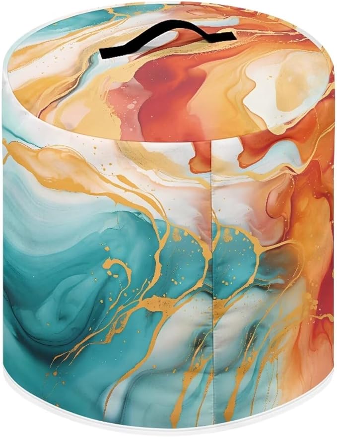 Flashideas Marble Print Pressure Cooker Cover for Women Dust-proof Cover for Rice Cooker Air Fryer Kitchen Appliance Covers with Top Handle and Pocket Home Kitchen Decor Gifts for Friends