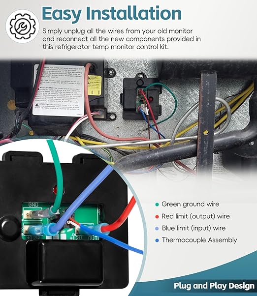 637360 Temp Monitor Control Kit Compatible with Norcold 2118,1200,1201, 1210,1211 Series RV Refrigerator Cooling Unit Temperature Monitor Control Kit, Replace #634677 637360