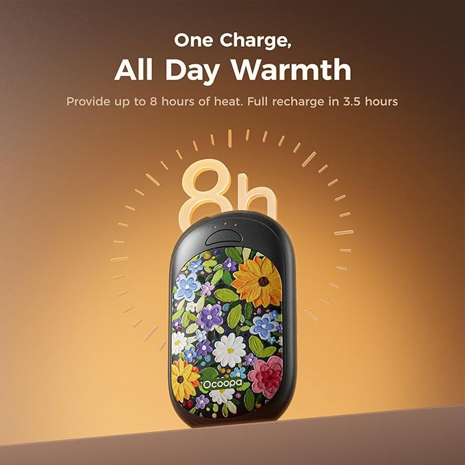 OCOOPA Magnetic Hand Warmers Rechargeable 2 Pack, UL Safety Heat 100-126°F, 3-Settings, Pocket-Sized, Max. 8 Hrs Long Lasting,Great for Raynauds, Golf, Hunting, Camping, Gifts for Men Women, UT3 Lite
