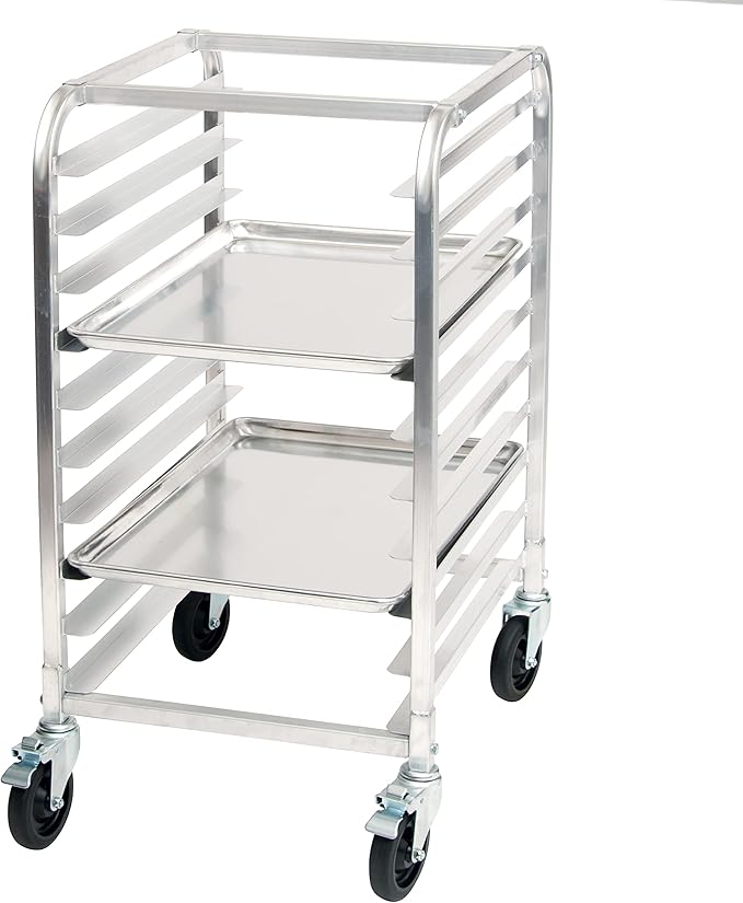 Winco 10-Tier Aluminum Sheet Pan Rack with Brake