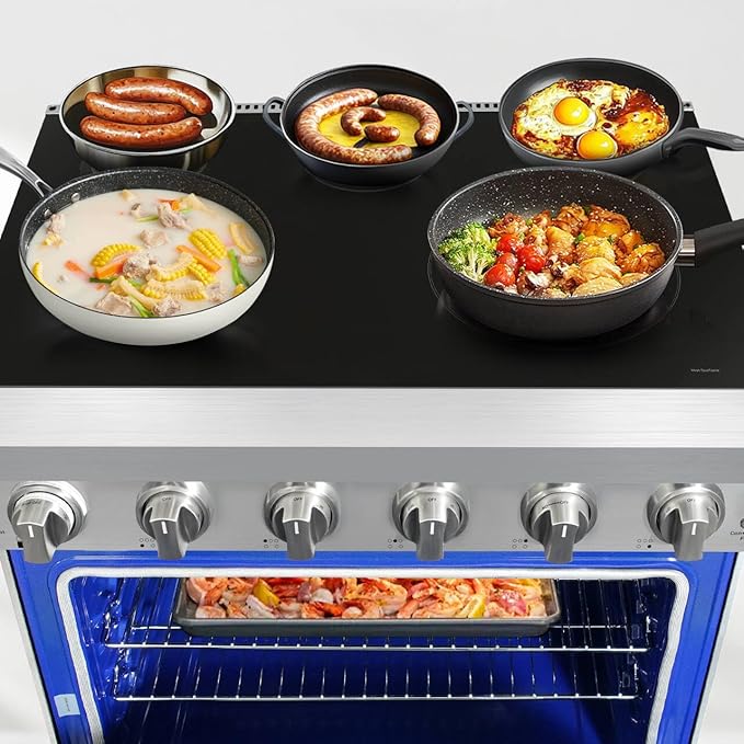 CT Copper Tailor 36 Inch Electric Range with Convection Oven,6.0 cu. ft. Capacity,5 Cooktop Elements, Freestanding Oven, in Stainless Steel