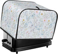 4 Slice Toaster Cover for Kitchen Pastel Wildflower Flower Waterproof and Dustproof Toaster Dust Cover with Side Pockets Decorative Universal Cover for Wide Slot Toasters and Small Appliances