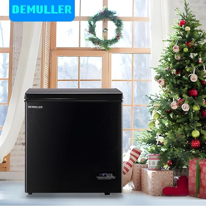Large Capacity Chest Freezer Mini Deep Freezers (Down to -11.2 ℉) with TWO Removable Baskets Freestanding Black Compact Size for Home Kitchen Office Apt