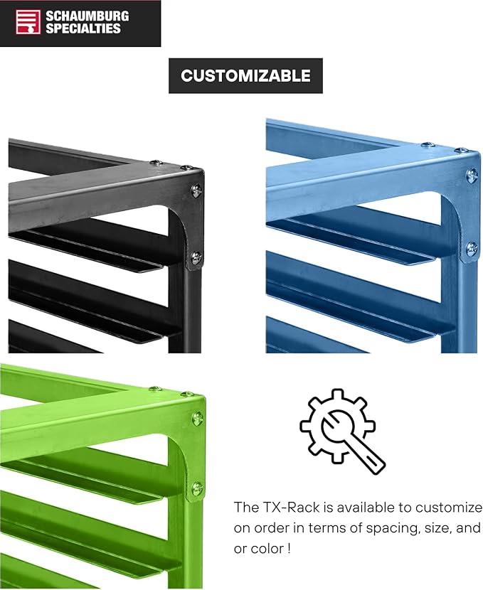 10 Pan 6" Spacing Commercial Aluminium Bun Racks, NSF Listed Heavy Duty Speed Rack for Bakery, Restaurant & Catering, 10 Tier 20.5" x 26" x 70" Speed Rack with Heavy Duty Plate Casters