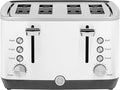 GE 4 Slice Toaster | Extra Wide Slots for Bagels, Breads, Waffles & More | 7 Shade Options | Countertop Kitchen Essentials | 1500 watt, White