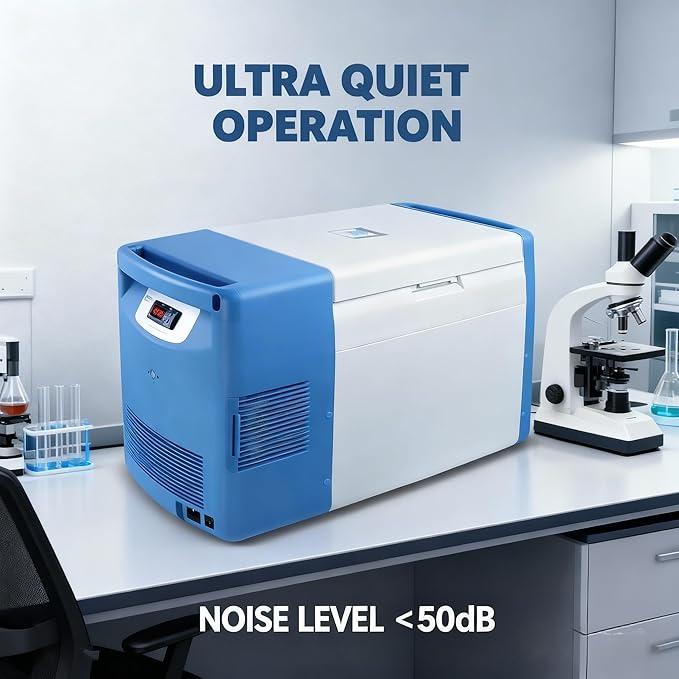 0.8 Cu.Ft Ultra Low Temperature Freezer -123 °F, Portable Lab Cryogenic Freezer Refrigerator Digital Display, Silent Operation & Compact Size, Lab Freezers for Research/Biotech Use/Sample Preservation