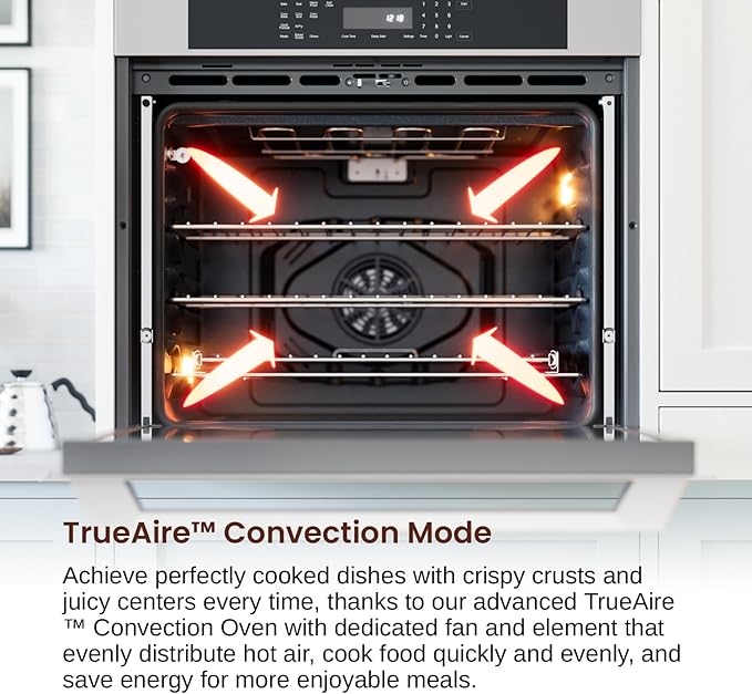 Rangaire RWOD301GS 30" Glass Touch Double Wall Oven - Stainless Steel, Electric Oven, True Convection, Self Cleaning, Easy Reach Racks