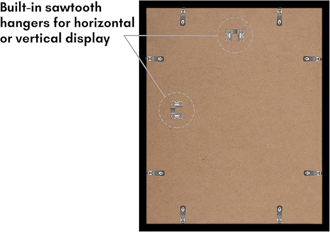 Americanflat 13x16 Picture Frame with Polished Plexiglass - Set of 5 - Use as 10x13 Frame with Mat or Display 13x16 Photo Without Mat - Galleria Collection - Picture Frames for Wall Display - Black