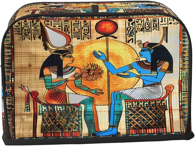 Toaster Cover 2 Slice Egyptian Egypt Papyrus Women Waterproof Appliance Cover with Hang Loop Bread Baker Toaster Cover for Kitchen