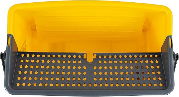 Restaurantware-Clean Tek Professional 44 Quart Cleaning Bucket, 1 Bucket With Comfortable Handle - Drain Valve, Heavy-Duty, Yellow On Wheels, Portable, For Restaurant, Home, School, Or Office