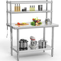 YITAHOME NSF Stainless Steel Table with Overshelf, 36" X 24" Work Table and 36" X 12" Shelf, Metal Prep Table for Home, Kitchen, Restaurant, Garage, Warehouse