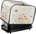 2 Slice Toaster Cover for Kitchen Watercolor Flower Botanical Waterproof and Dustproof Toaster Dust Cover with Side Pockets Decorative Universal Cover for Wide Slot Toasters and Small Appliances