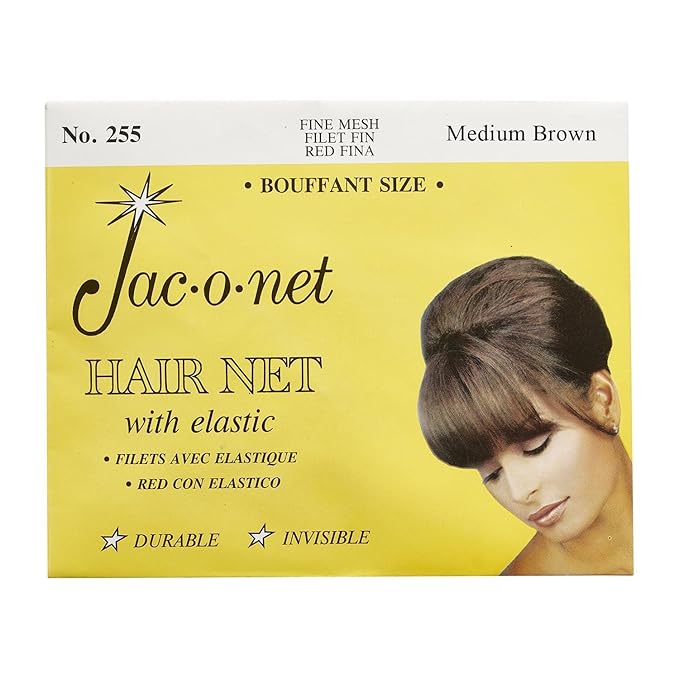 Hair Net Jac-O-Net Tiny Mesh Bouffant/Large Size, Medium Brown,1 Net Per Pack [1 Pack]
