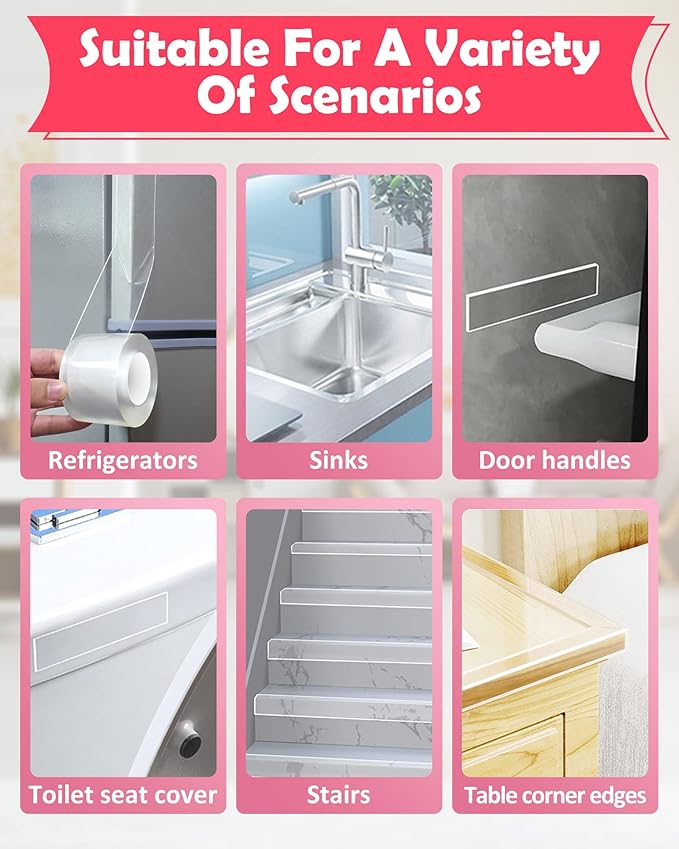 Baby Proofing, Clear Edge Protector Strip, Soft Corner Protectors for Kids, Baby Child Safety Corner Guards for Furniture Against Sharp Corners for Tables, Drawers, Sink, Wall 1.2in x 6.6ft