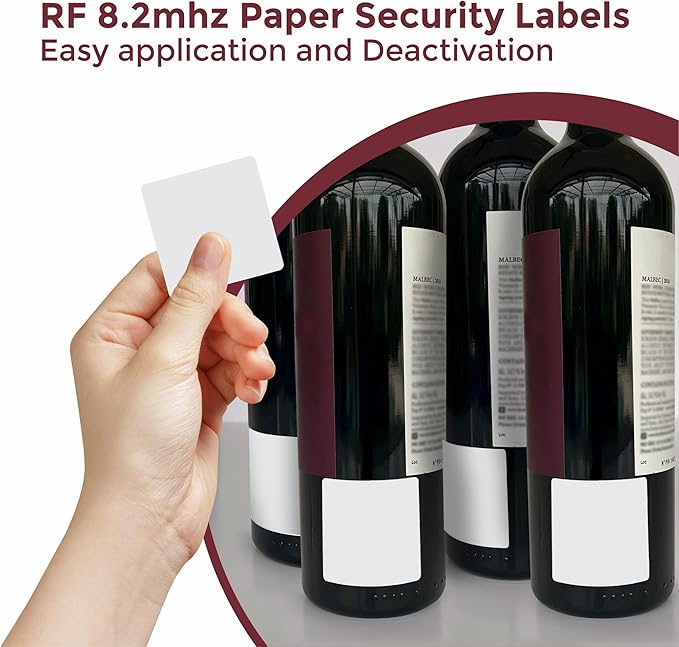 2000 Paper Security Labels 1.5 X 1.5 Inch RF 8.2Mhz White Checkpoint Compatible – Practical and Effective Anti-Theft Labels for EAS Loss Prevention Systems by Bullseye Protection