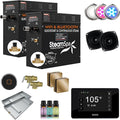 SteamSpa Steam System 18kW Steam Shower Generator with Bluetooth Wifi, Quickstart Continous Steam, Advanced Touch Pad Screen, Chroma Lights, Drain Pan and Auto Drain Gold RVBS1800GD-A