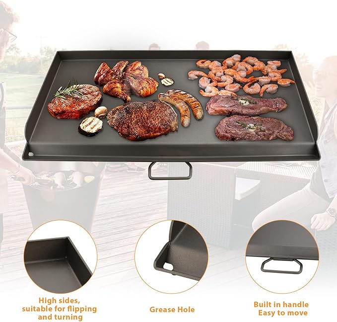 Cast Iron Griddle for Camp Chef 3 Burner Stove, 16" Flat Top Griddle Accessories for Camp Chef Cooking Systems GB90D TB90LW TB90 TB90LWG TB90LWG15 SPG90B CCH3