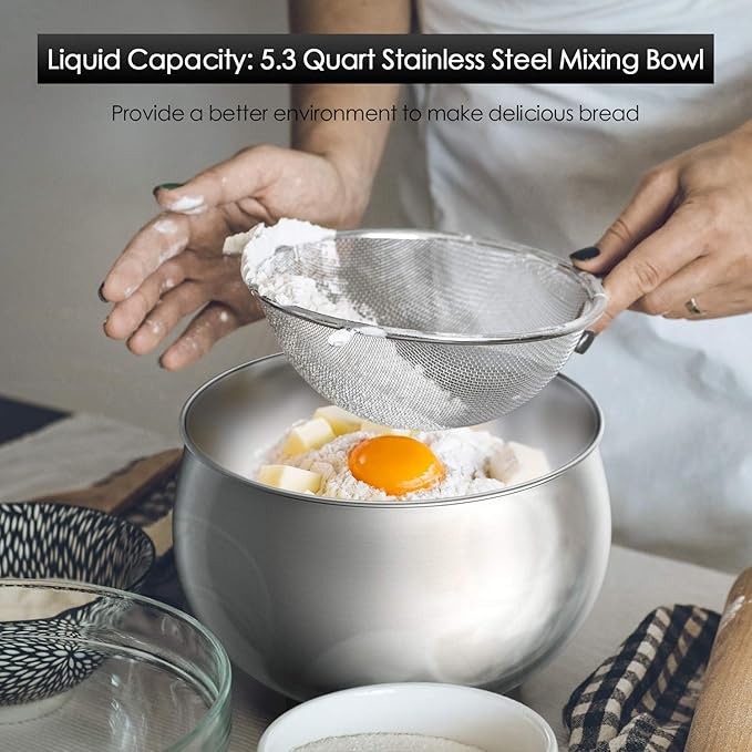Stand Mixer, Stainless Steel Mixer 5.3-QT LCD Display Food Mixer, 6+P Speed itchen Electric Mixer Tilt-Head Mixer with Stainless Steel Bowl, Dough Hook, Beater, Whisk