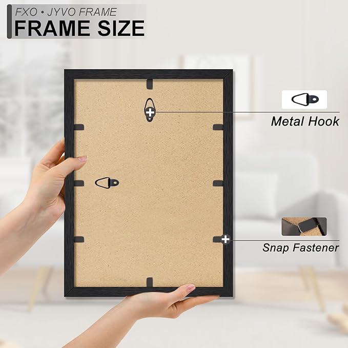 Engineered Wood 11x15 Picture Frame Set of 6, Black Frame for 11 x 15 Inch Picture Poster Photo, Light Weight 11 by 15 Frame with Wood-grain for Wall - 6 Pack/Black/11 x15