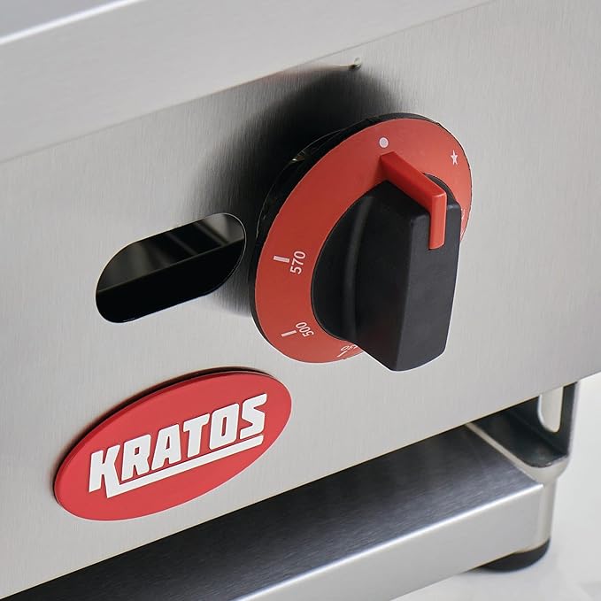 Kratos 15" Wide Commercial Restaurant Gas Countertop Griddle, Thermostatic Controls, 1 Burner, 30,000 BTU Output (29Y-177)