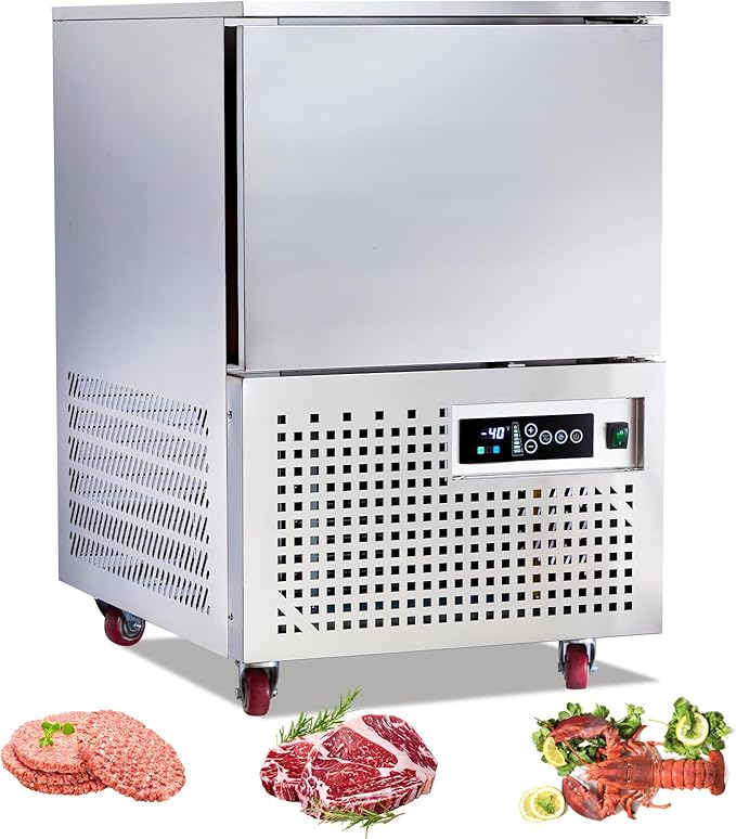 Commercial Blast Chiller 3 Trays, Shock Freezing Blast Chiller & Freezer Heavy Duty, Flash Freezer for Ice Cream, Seafood, Desserts, Meat-Lowest Temperature -40°C