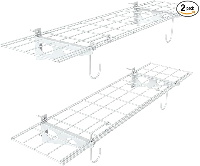 WALMANN 2-Pack Garage Wall Shelves, 1 x 4 ft/12 * 48 inch Wall Mounted Storage Shelves for Garage Heavy Duty Floating Shelf, Holds Up to 220 lbs(White)