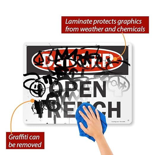SmartSign "Danger - Open Trench" Sign | 18" x 24" Aluminum