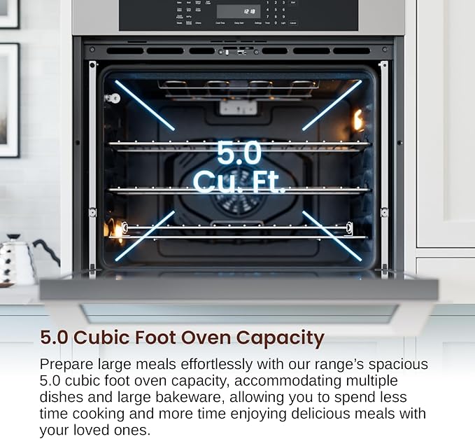 Rangaire RWOD301GS 30" Glass Touch Double Wall Oven - Stainless Steel, Electric Oven, True Convection, Self Cleaning, Easy Reach Racks
