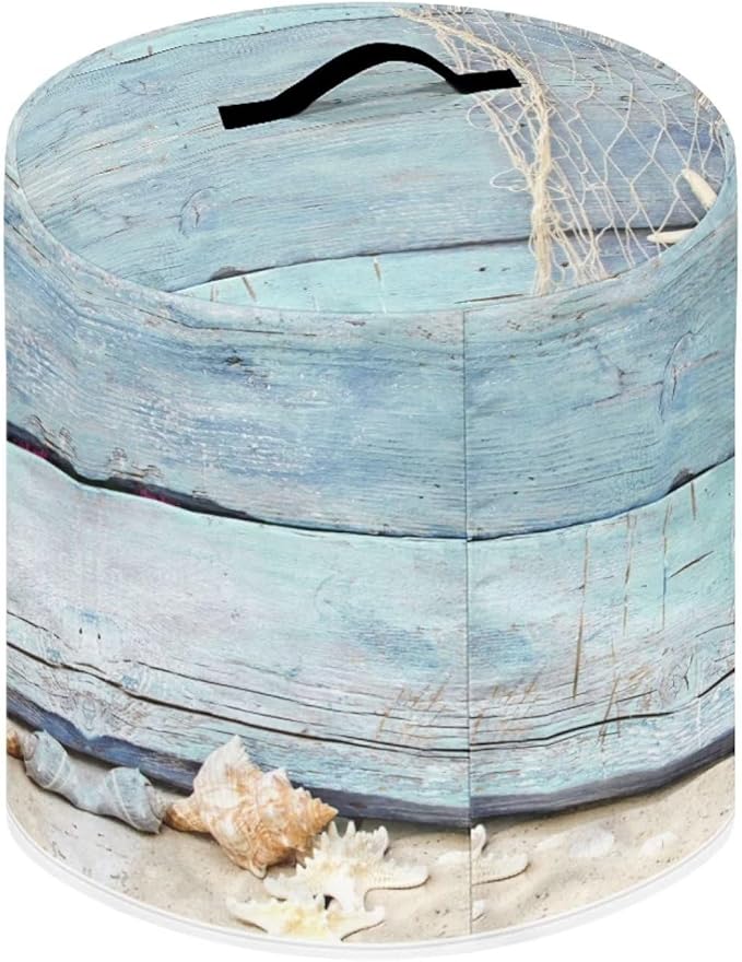 Pressure Cooker Dust-Proof Kitchen Appliance Air Fryer Cover for 3 Quart with Handle and Pockets Keep Kitchen Appliance Clean Coastal Decor, Starfish Blue Wood Grain