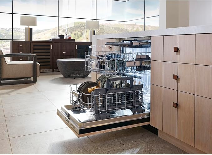 Monogram ZDT985SINII 24 Inch Wide 16 Place Setting Energy Star Rated Built-In Top Control Dishwasher with Hard Food Disposer and Max Dry System - Custom Panel