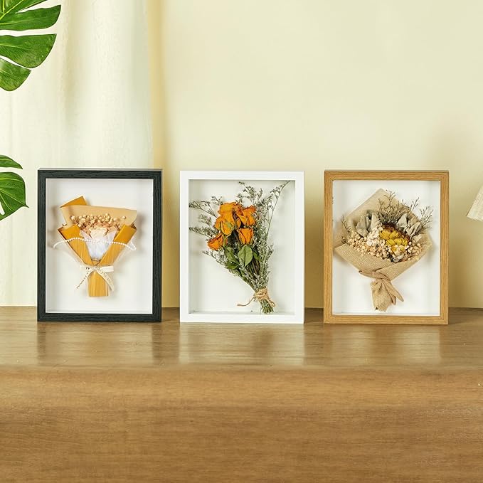 8x10 Shadow Box Display Case Picture Frame with Soft Linen Back,Large Deep White Shadow Box 8x10 for Flowers Medal Display Case Jersey pet Graduation Memorabilia Baby Ltems Crafts Photos
