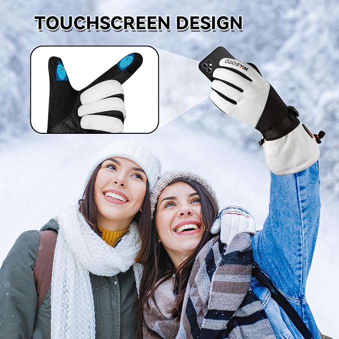 Heated Gloves for Men Women 7.4V Battery 22.2Wh Rechargeable Touchscreen Waterproof Electric Heated Gloves for Winter Outdoor Work Skiing Hiking Camping Ice Hockey