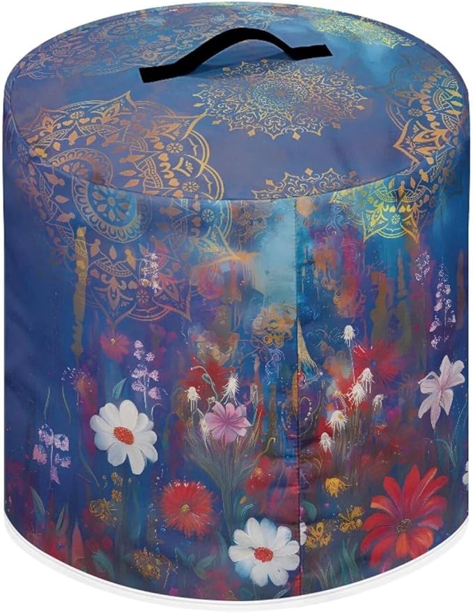 Rooster Flower Print Dust Cover for 3 Quart Instant Pot and Extra Accessories, Dust Proof Easy to Clean Pressure Cooker Cover Electric Appliance Cover Air Fryer Accessories with Pocket
