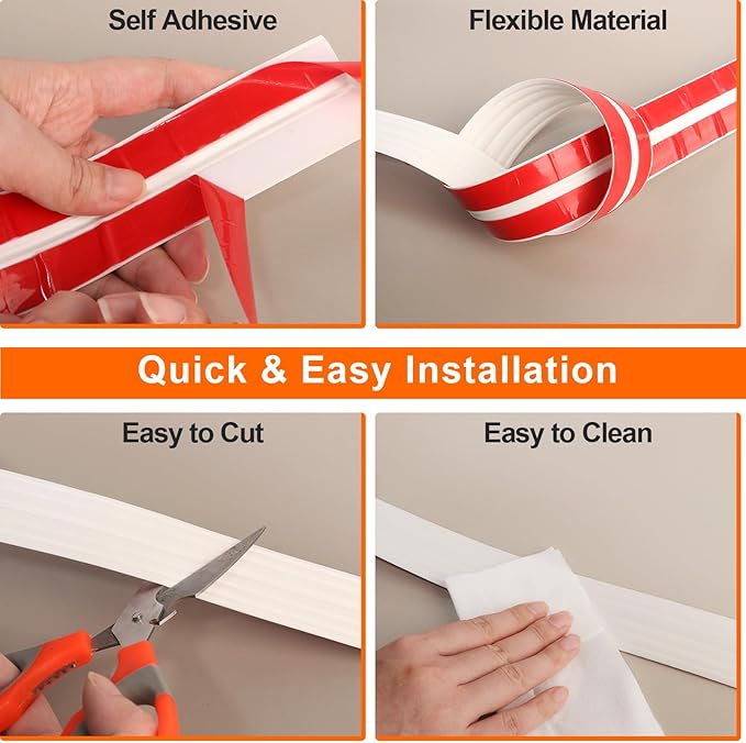 Wall Corner Protector & Edge Guard，Peel and Stick Wall Trim Moulding Inside & Outside Corner Molding Trim Caulk Strip, Self Adhesive Trim for Wall Edge,Ceiling,Countertop, 2.36” W x20’ L，White