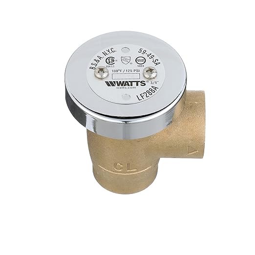 Watts LF288A Series 3/4" Lead-Free Brass Anti-Siphon Vacuum Breaker Backflow Preventer, Female NPT Inlet and Outlet, Silicone Disc Seat, Chrome Hood, Low-Flow Applications