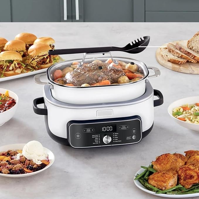Ninja PRO Plus with 11-in-1 Smart Cook SystemPRO MC1000 8.5Qt Multicooker, Cooker,Warmer, Glass Lid, Integrated Spoon, Nonstick (WHITE)