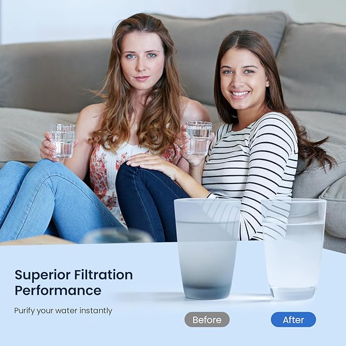 GLACIER FRESH LT1000PC Replacement Water Filter, Compatible with LT1000PC/PCS, LT1000PC, LT-1000PC Water Filter and LT120F ADQ73334008 Fresh Air Filter 4 Pack