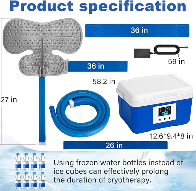 Ice Machine for Shoulder After Surgery Recovery, 9 Quarts Timer Circulate Rotator Cuff Cold Therapy Machine Home Cryotherapy System for Shoulder Replacement Post-Surgery Swelling, Sprains