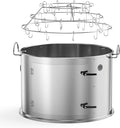 Charkettle Stainless Steel Grill Smoking Kit, with 3-Tier Rib Hanger and Openable Door, Compatible with Weber 22 inch Kettle Grills - Convert Your Kettle into Smoker