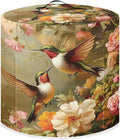 TODIYADDU White Flower Hummingbird Pressure Cooker Cover with Handle and Storage Pocket for Extra Accessories Portable Kitchen Appliance Dust Cover Protective for Air Fryer Toaster Accessories, M