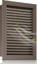 14"x20" Aluminum Gable Vent with Screen – Shed and Attic Vent for Walls, Doors, and Containers – Exterior Louvered Vent with 12"x18" Opening – Sleek and Sturdy Brown