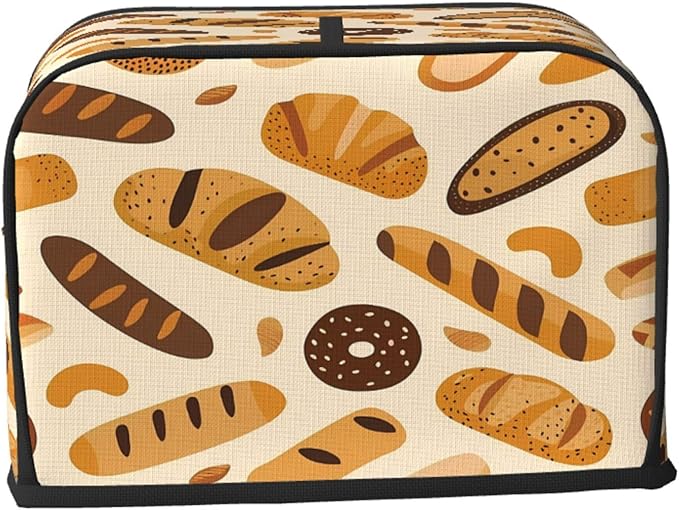 Toaster Cover 2 Slice Various Pastries Bread Waterproof Appliance Cover with Hang Loop Bread Baker Toaster Cover for Kitchen